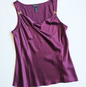 SoldWHBM Sleeveless Cowl Neck Burgundy Shell Top M